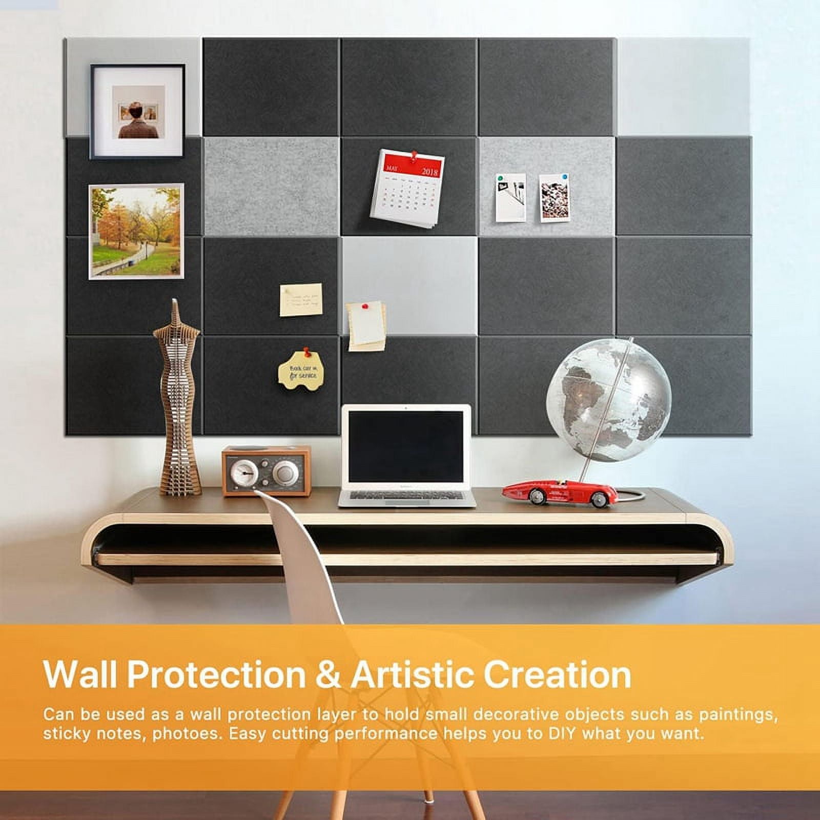 10Pack Sound Proof Panels for Walls,Self-Adhesive Acoustic Panels 12x12x0.4In for Recording Studio,Office,Home,C