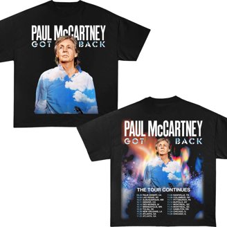 T-shirt Paul McCartney Got Back Tour 2025 North America - Réimpression Coton - Taille S à 5XL