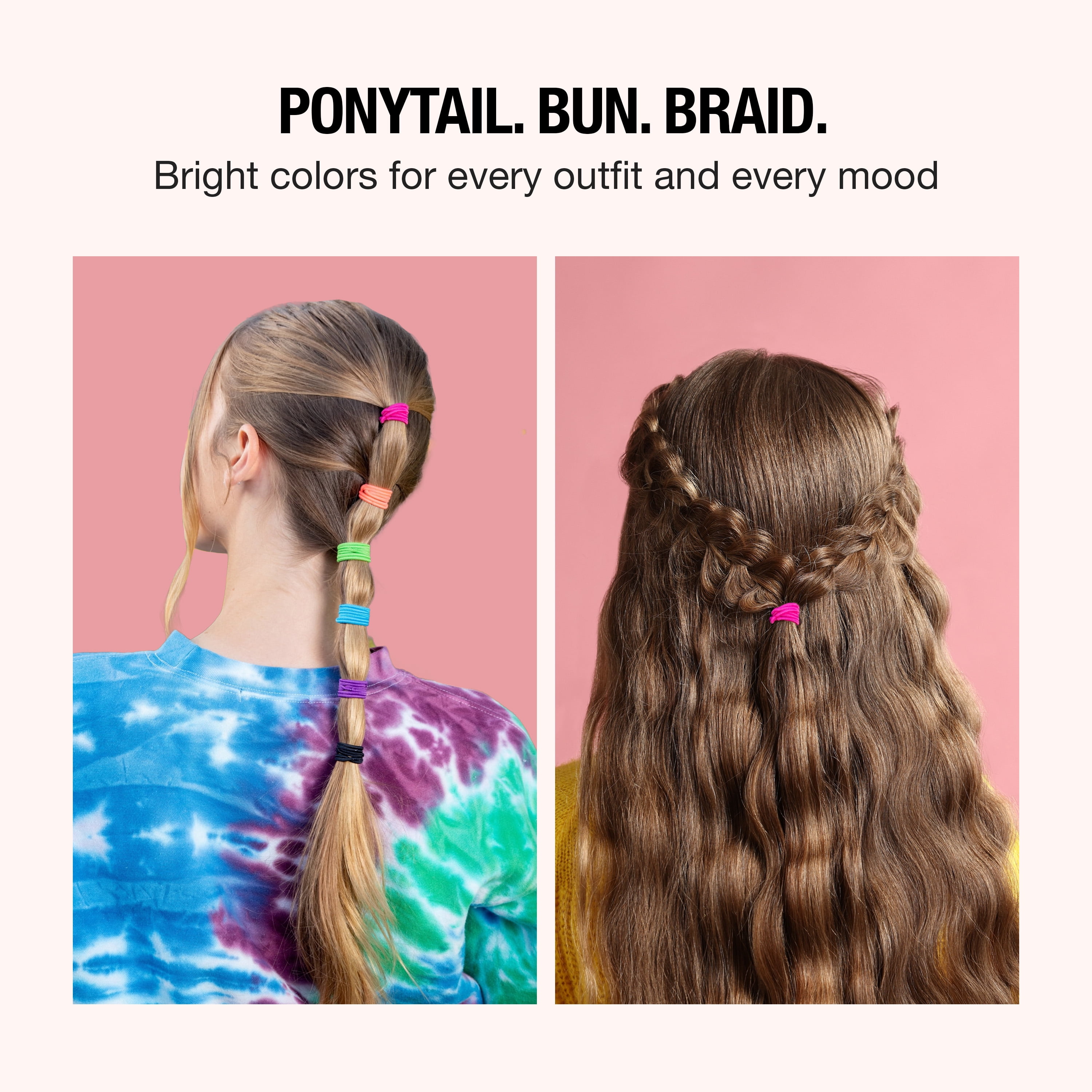 Scunci No Damage Hair Ties, Multicolor, 30 Count Ponytail Holders