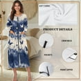 thumbnail image 6 of Xoenoiee Butterfly Tie Dye Print Nightgown House Dress Zip up Robes for Women Long Lounge Dress Round Neck House Coat Bathrobe Plus Size, XL, 6 of 7