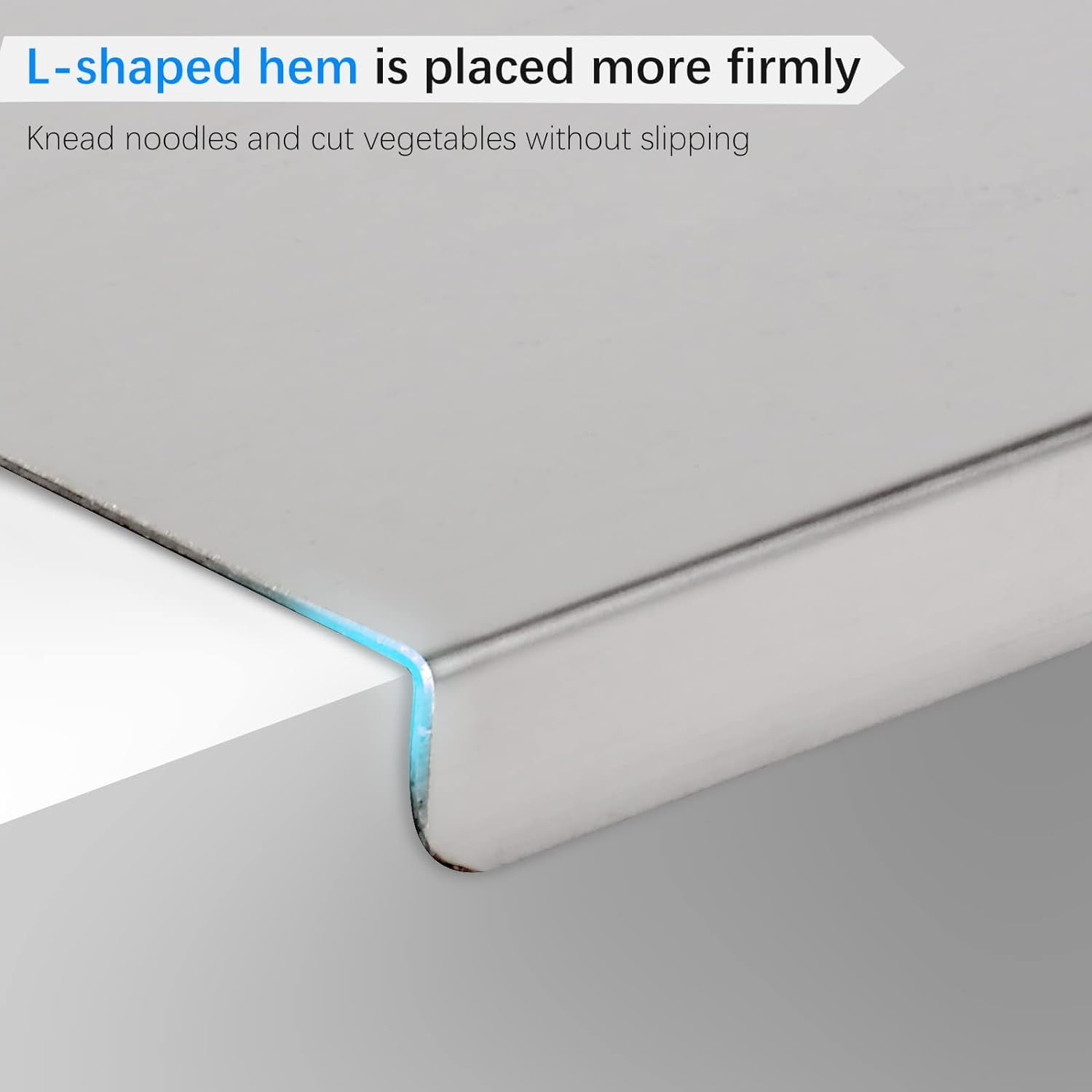 Gomok 304 Stainless Steel Cutting Board for Kitchen, 19.7"L x 19.7"W Square Chopping Board with Lip, Double-Sided for Use, Silver