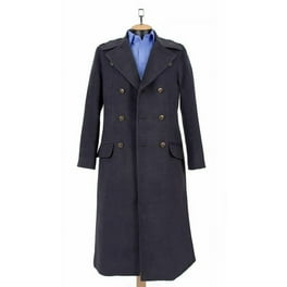 EQWLJWE Mens Black Trench Coat Stand Mandarin Collar Single EQWLJWE Mens Black Trench Coat Stand Mandarin Collar Single