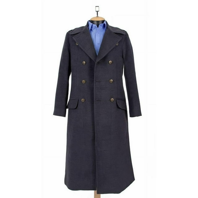 Gray Wool Coat Mens Grey Wool Coat Long Trench Coat Men Wool Overcoat Mens Trench Overcoat Wool Trench Coat Gray Trench Coat Gents Long Coat size XXXL