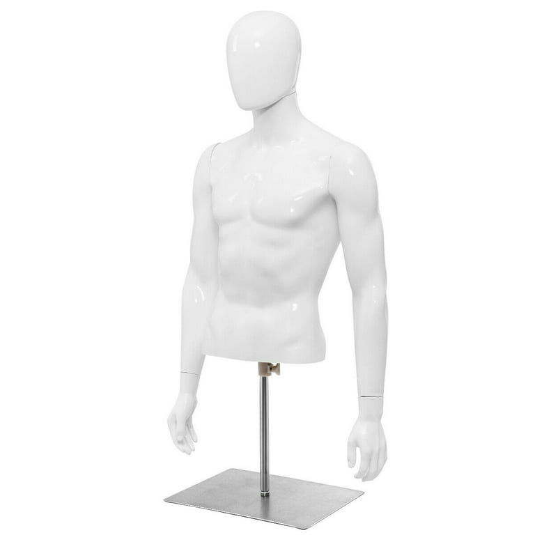 Male Mannequin Head - Glossy White