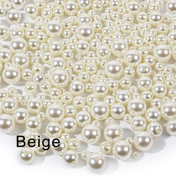 Cuentas de perlas de marfil de 3-16mm, perlas de imitación ABS con agujero, perlas sueltas acrílicas para pulsera DIY, costura artesanal, fabricación de joyas