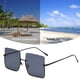 thumbnail image 4 of Gafas de sol cuadradas sin montura, gafas de sol de media montura de metal, gafas de sol retro, fabricadas en metal, 4 of 5