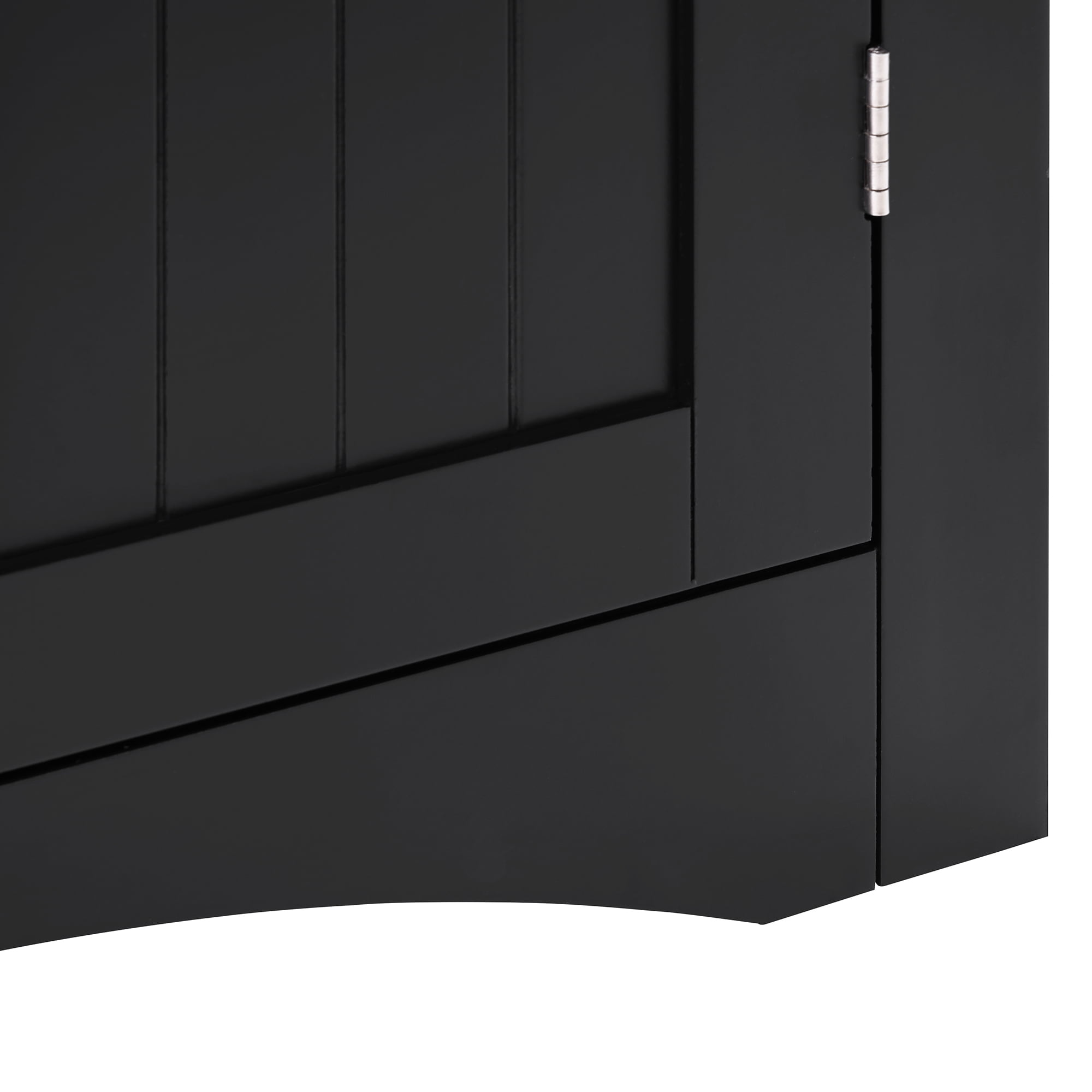Floor Corner Cabinet with Doors and Shelves,Triangle Bathroom Storage Cabinet,Free Standing Storage Cabinet for Bathroom,Living Room,Black02
