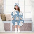 thumbnail image 7 of Wearable Blanket with Sleeves and Pocket Oversized Hooded Sweatshirt 3-14 YR White Cat S, 7 of 7