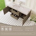 thumbnail image 3 of Demi Bonn 60" Floating Bathroom Vanity with Sink, Resin Top Basin and 2 Soft Close Drawers, 2 Storage Cabinet, Faucets and Drains Not Included, Gray, 3 of 9