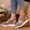 Grey, variant on EliteGoogv Womens Wedge Sandals Closed Toe Platform Sandals Flock Upper Woven Bottom Slip On Sandals For Women Large Size Summer Beach Shoes Red US :8