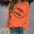 thumbnail image 5 of Holzkary Game Day Sweatshirts for Women Football Sweatshirts Funny Football Graphic Crewneck Long Sleeve Pullover Tops American Football Print Solid Color Round Neck Ladies Sweatshirt Orange S, 5 of 5