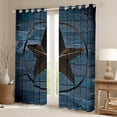 thumbnail image 2 of Manfei 3D Texas Stars Black Out Curtains,Rustic Western Farmhouse Curtains Pack of 2 (42x63 Each),Brown Blue Bedroom Curtains For Boys,Microfiber Bedroom Decor, 2 of 6