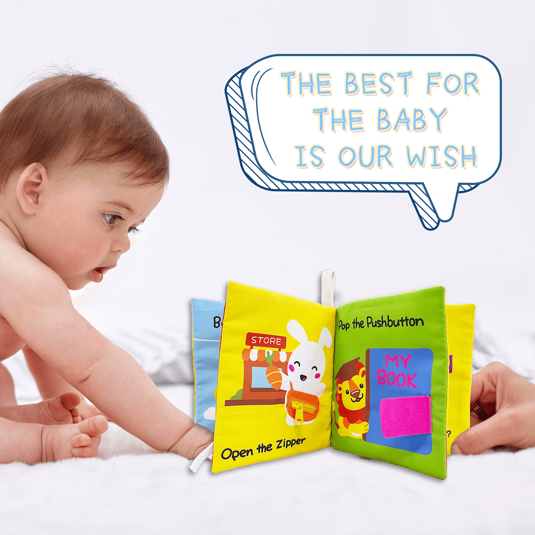 Richgv Quiet Book Toddler Book Activities for Babies Zipper 3D Soft Cloth Book Early Educational Toy 