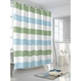 thumbnail image 3 of Fsddascl Sage Green Blue Striped Shower Curtain Set - Small 36" x 72" Bathtub Curtain with 12 Hooks, Farmhouse Sage Green Stripes Waterproof Fabric Stall Shower Curtains for Bathroom/Bathtub, 3 of 6
