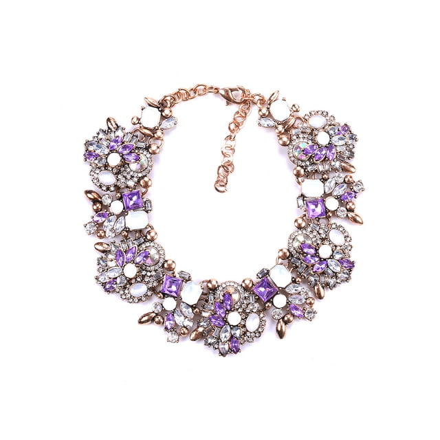 Qarigey Collar de aleación para mujer, reemplazo portátil, colgante decorativo, elegante, colorido, a la moda, colgante para citas, regalo de Ropa, zapatos y accesorios Miscelánea Violeta Qarigey AP014648-03