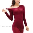 thumbnail image 4 of Jumpingount Conjunto de ropa interior térmica sin costuras, fino, cómodo, otoño, calzoncillos largos, parte inferior, hogar, oficina, Base Ropa interior Mujer Rojo Tipo 1, 4 of 6