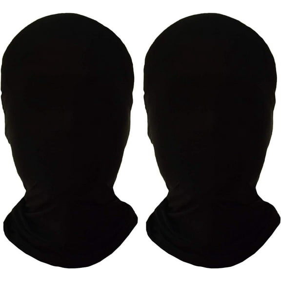 2 Pieces Full Face Mask, BW 2nd Skin Masks,Halloween Spandex Hood for Unisex Cloth
