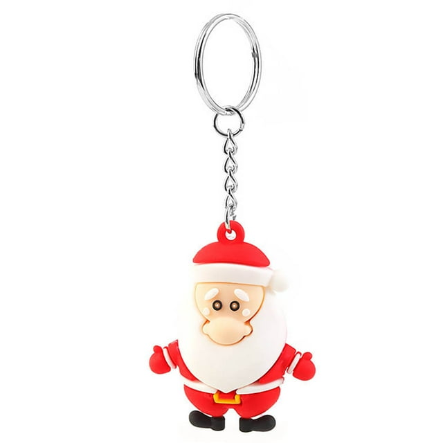 Keychain Christmas Themed Silicone Pendant Key Ring Bag Decorative Attachment Alloy Keychain, Type 6