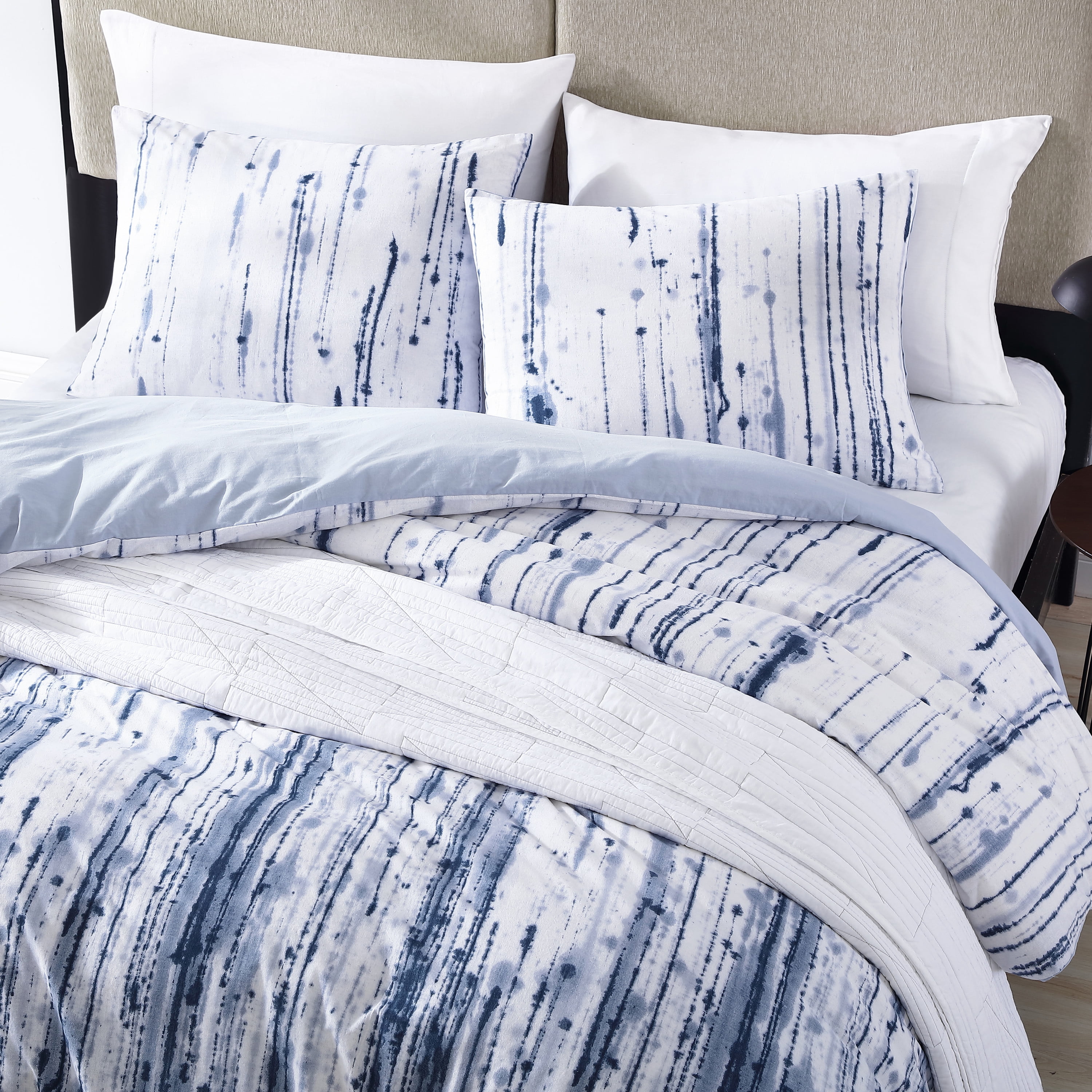 City Scene Sokal Cotton Blue 3 Piece Comforter Set-King