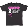 thumbnail image 3 of Inktastic Breast Cancer Survivor 2 Years and Running with Pink Ribbon T-Shirt, 3 of 5