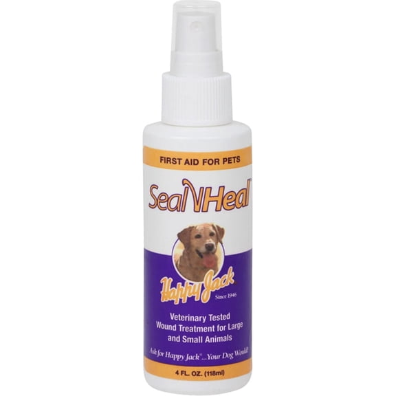 Happy Jack® Liquid Bandage for Dogs, Cats, Pets, Wound Care Spray (4 oz), Protects Against Minor Cuts, Burns, Abrasions, Waterproof Seal, Discourages Licking & Chewing, for Paws & Body, Made in USA