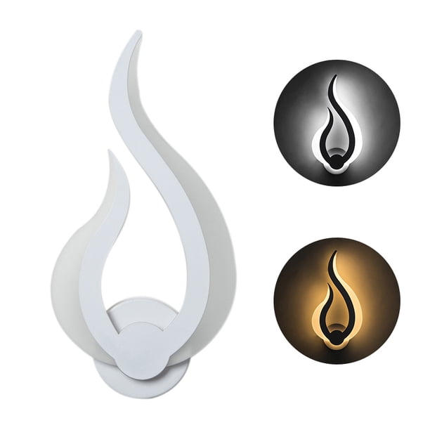 Lámpara de pared LED moderna, luz de noche de llama para baño, dormitorio, candelabro de pared acrílico, decoración de iluminación interior blanca, AC100-265V Adepaton 2021286-1