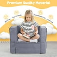thumbnail image 6 of Toddler Travel Bed, 2-in-1 Foldable Portable Toddler Bed Sofa Chair, Soft Baby Kids Travel Floor Cot with Washable Covers Blue, 6 of 9