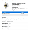 thumbnail image 2 of Alternator - Compatible with 1980 - 1983 Lincoln Mark VI 1981 1982, 2 of 2
