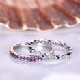 thumbnail image 3 of HeartsAndYou 2ct Natural Ruby Sapphire Half Eternity Wedding Bands Set 14k SOLID White Gold, 3 of 9