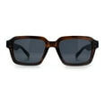thumbnail image 4 of Classy Rectangle Horn Rim Minimal Fashion Retro Vintage Sunglasses Brown - Black, 4 of 8