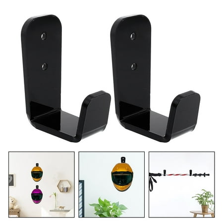 REOFLYUP 4Pairs Black Acrylic Wall Racks for Fishing Rods Hiking Poles and Hockey Sticks with Smooth Edges
