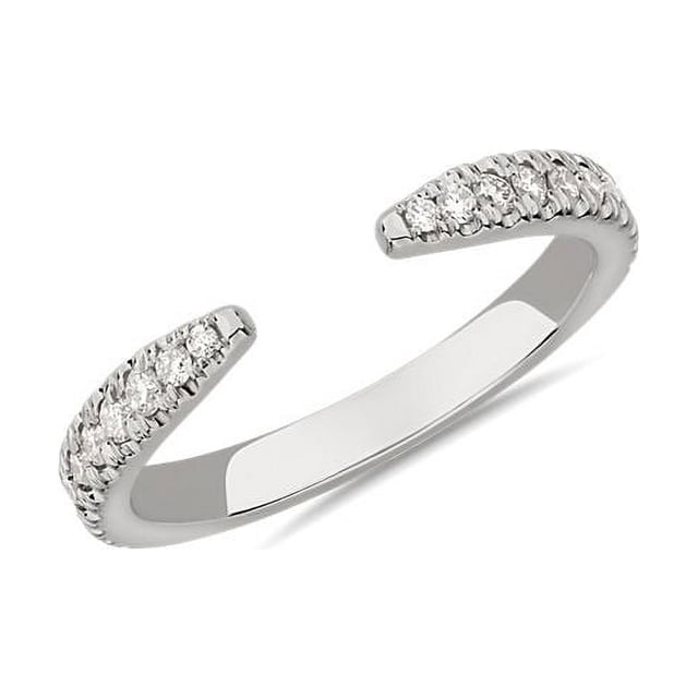 0,20 Ct P.t. Rond Naturel Diamond Dernier Design Alliance Éternité pour Femmes Platine Massif 950 Taille 8