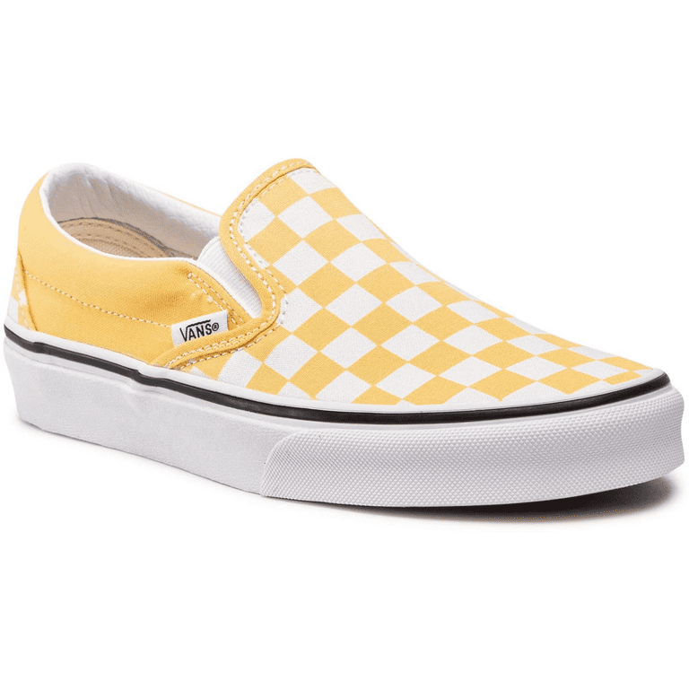 Yellow Checkered Slip On Vans