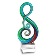 Badash Entangled Rainbow Note Handcrafted Glass with Crystal Base Centerpiece QGM23767