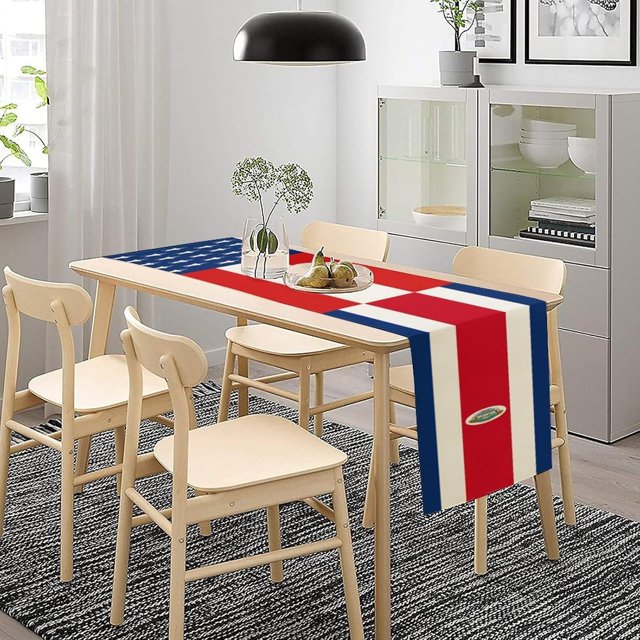 America Costa Rica Costa Rican Flag Table Runner,Table Decor for Indoor Outdoor Dining Table Decorations, 184x34cm
