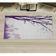 thumbnail image 1 of Forest Decorative Rug, Nature Theme the Panorama of a Forest Pattern Birds on Tree Branches Print, Quality Carpet for Bedroom Dorm and Living Room, 6 Sizes, Purple White, by Ambesonne, 1 of 1