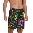 thumbnail image 2 of Balery Mardi Gras6 Pantalones cortos de pijama de punto de algodón para hombre con cinturilla y bolsillos-XX-Large, 2 of 6