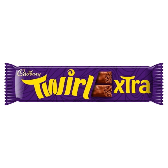 Cadbury Twirl Xtra Chocolate Duo Bars 54G, Imported from Britain