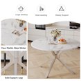 thumbnail image 4 of 47" Luxurious Round Modern Faux Marble Dining Table,White Table with Silver Leg, 4 of 6