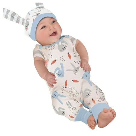 

Qufokar Custom Baby Bodysuits Organic Baby Romper Girl Easter Printed Jumpsuit+Hat Rabbit Cartoon Romper Girls Boys Baby Girls Romper&Jumpsuit