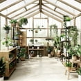 thumbnail image 3 of Large Outdoor Greenhouse, Heavy Duty Wooden Hothouse with Polycarbonate Panels & Lockable Door - Sturdy Wood Frame Garden Conservatory with Adjustable Roof Vent, for Yard, Gardening, 3 of 8