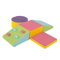 Topcobe 6-Piece Foam Climbing Blocks with Hook and Loop Fasteners, Indoor Climb Toys for Toddlers