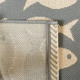 thumbnail image 5 of SAFAVIEH Courtyard Tranter Fishes Indoor/Outdoor Area Rug, Grey/Beige, 4' x 4' Round, 5 of 6