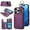 Darkpurple, variant on Allytechgroup iPhone 14 Pro Max Wallet Case, RFID Blocking Zipper Pocket Ring Holder Kickstand Bumper Shockproof Portable Durable Phone Case for Apple iPhone 14 Pro Max, Violet