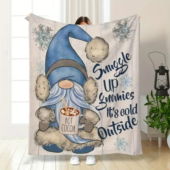Cqxid Blanket Gnome Flannel Blanket Christmas Gnome Flannel Blanket Soft Cozy Struggle Up Gnome Blanket Gnome Pattern Flannel Blanket Christmas Throw Blanket For Living Room And Bedroom