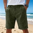 thumbnail image 7 of TKKCS Mens Button Shorts- Breathable Flat Front Rolled Hem Summer Casual Lightweight Shorts with Pockets Army Green Size 2XL, 7 of 7