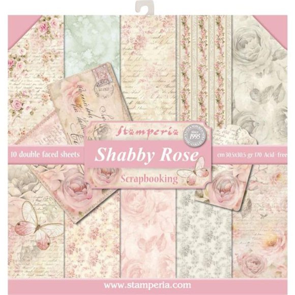 Stamperia Intl Bloc de papel de doble cara Shabby Rose 30,5 x 30,5 (12"" x 12") Multicolor