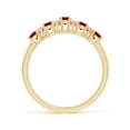thumbnail image 2 of Angara Natural 1 ct Ruby and Diamond Wedding Ring in 14K Yellow Gold for Women – July Birthstone Jewelry | Oval Ruby Wedding Band (Ring Size - 7), 2 of 9