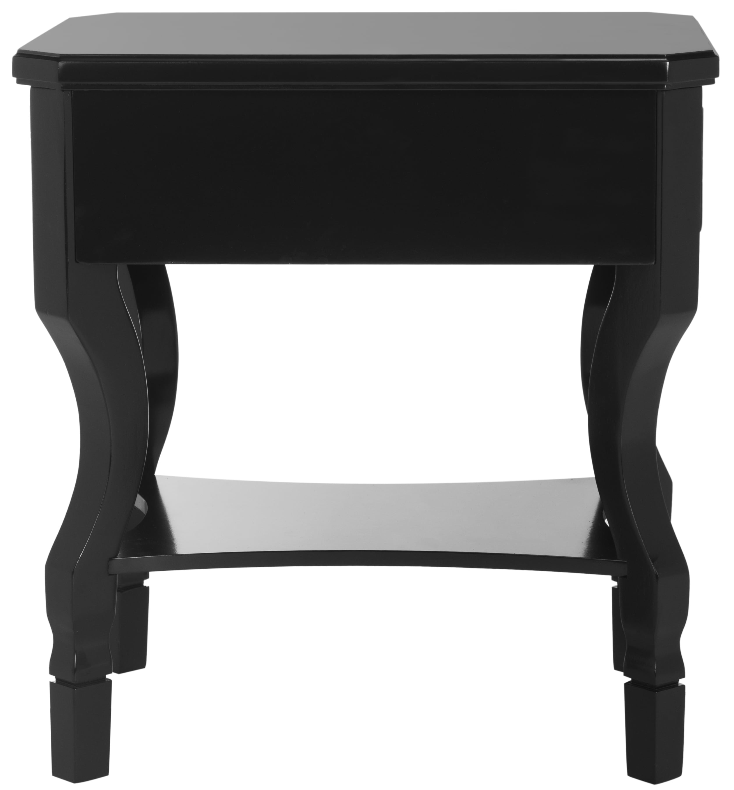 SAFAVIEH Alaia Modern Glam One Drawer Night Stand, Black