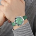 thumbnail image 3 of Strada Japanese Movement White Crystal with Green Dial Watch in Green Faux Leather Strap (36.32mm) Size 6.25-7.75" Birthday Christmas Gifts, 3 of 7